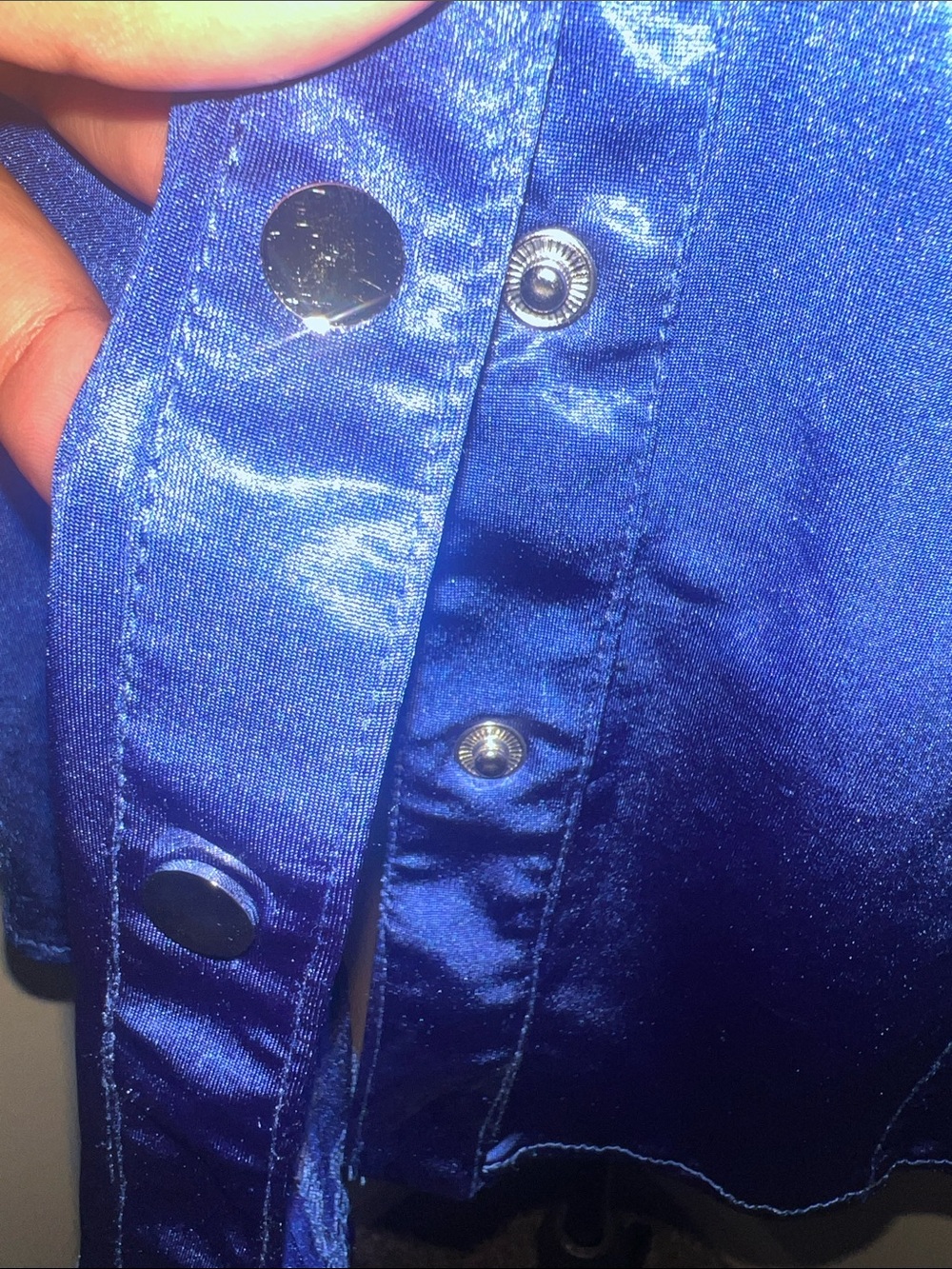 Cache Short-Sleeve Button Down Shirt in Royal Blue - Picture 6 of 6